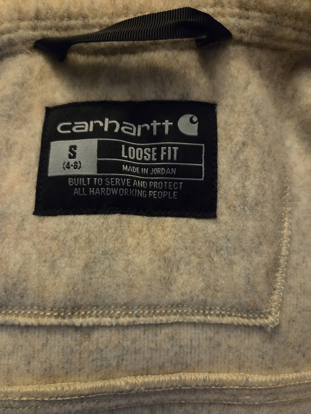 Carhartt Neutral Cream Collared Shacket - Picture 2 of 7